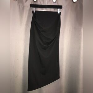 Zara asymmetrical black pencil midi black skirt size Small